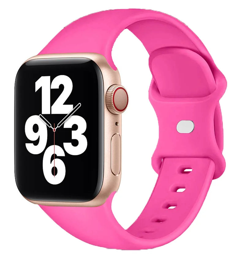 Silicone band For Apple Watch band 40mm 44mm 49mm 45mm 41mm 38mm 42mm 44mm correa band Apple Watch Series 9 8 7 6 3 SE Ultra 2