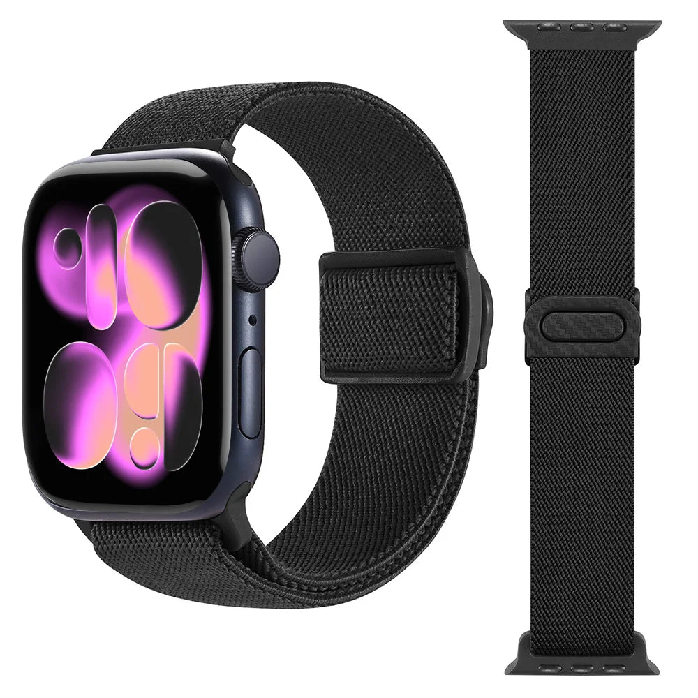 Nylon band For Apple Watch band 42mm 46mm 45mm 40mm 44mm 41mm 49mm Elastic carbon band Apple Watch Series11 10 9 8 7 SE Ultra 2 3 band