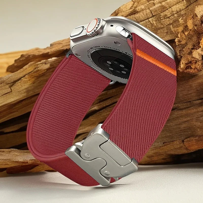 parachute buckle Nylon band for Apple Watch band Ultra 2 49mm 46mm 42mm 45mm 41mm 44mm Elastic band Apple Watch Series 10 9 8 7 6 SE