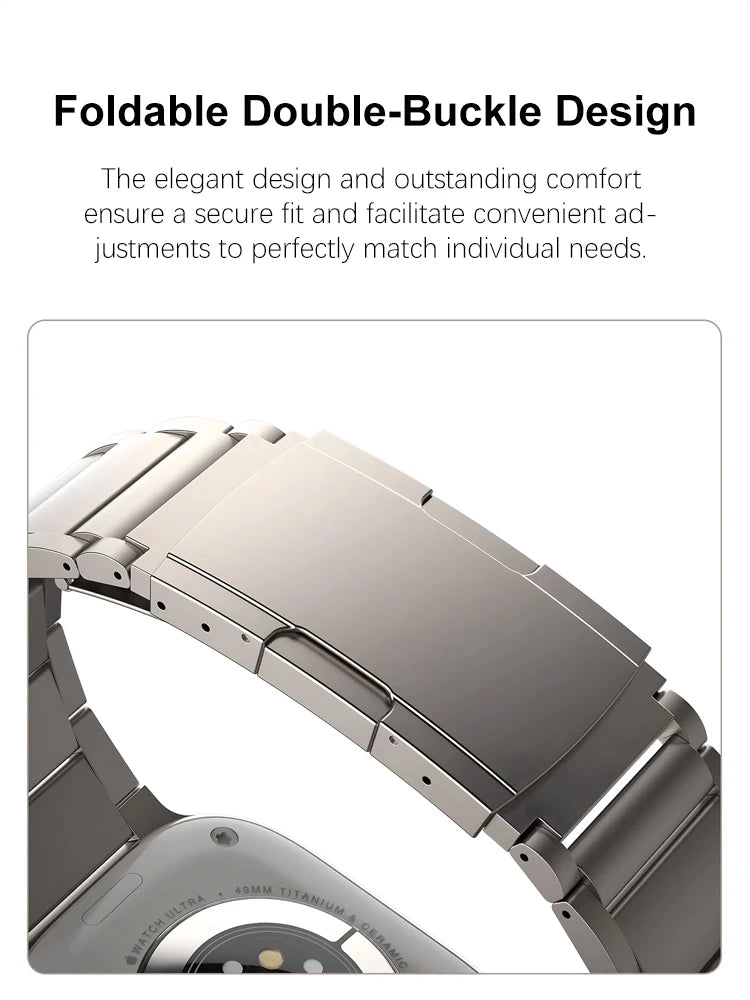 Luxury Titanium Alloy band For Apple Watch Ultra 2 10 9 8 7 6 5 metal band For Apple Watch 38mm 40mm 41mm 42mm 45mm 46mm 49mm