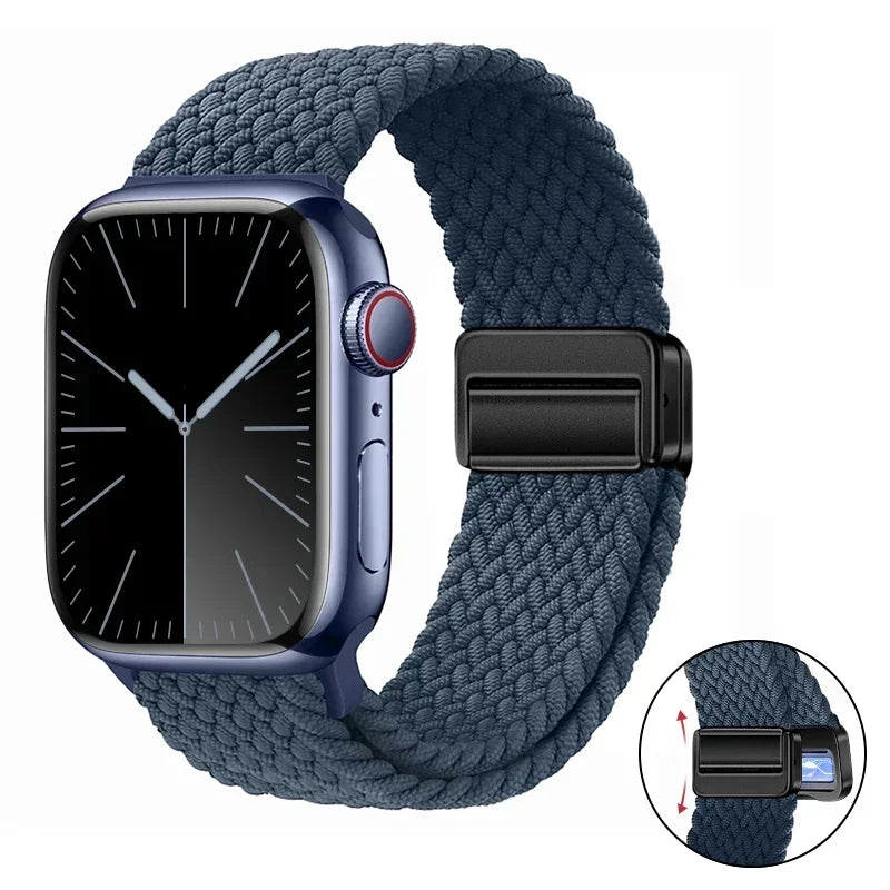 Magnetic Braided band For Apple Watch band 46mm 42mm 45mm 41mm 44mm 40mm Ultra 2 49mm Nylon band Apple Watch 10 9 8 7 6 5 4 SE