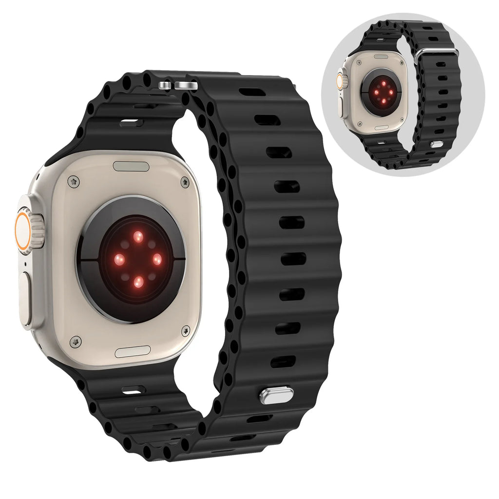 Ocean Silicone band for Apple Watch Ultra 2 3 49mm 45mm 44mm 46mm 42mm 40mm 41mm Sport band Apple Watch Series 11 10 9 8 7 6 SE band