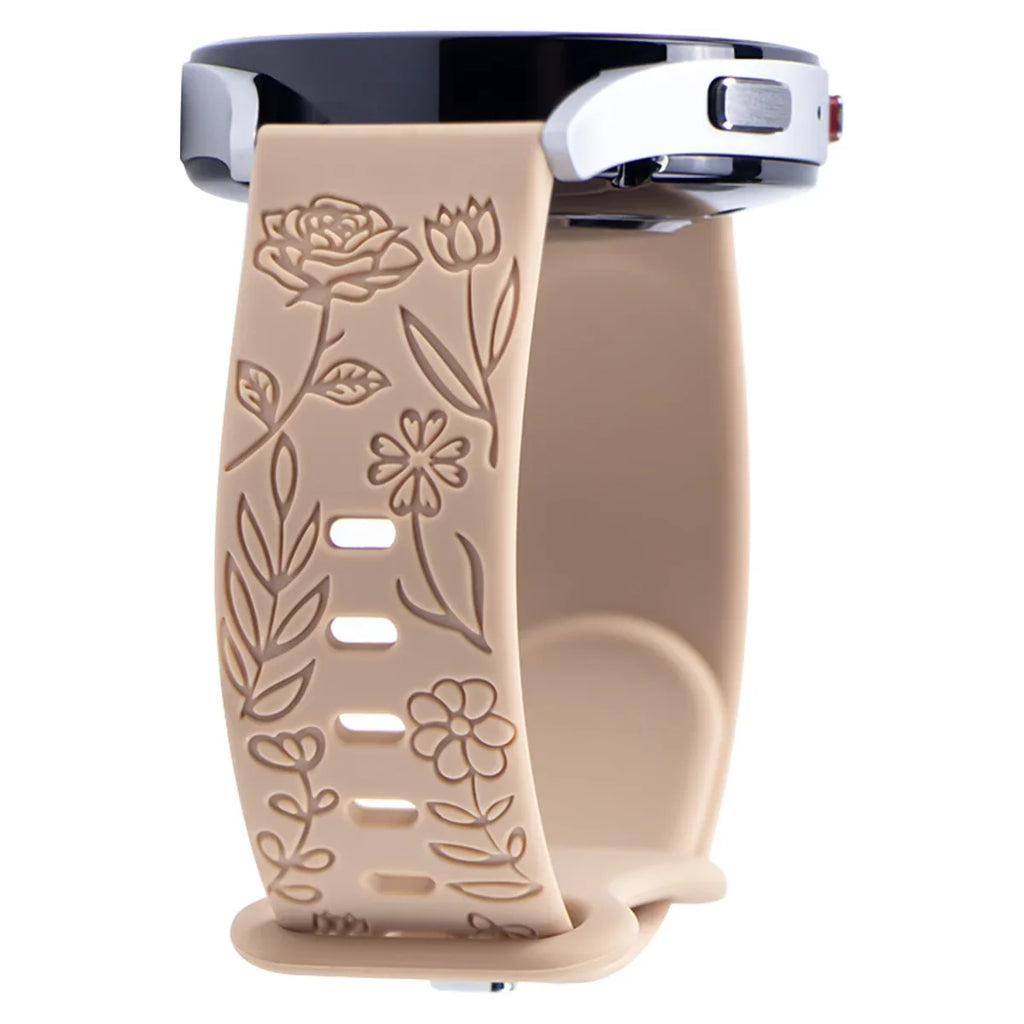 Prints Design Strap for Samsung Galaxy Fit 3 Watch Band Silicone Engraving Bracelet for Samsung Galaxy Fit3 Floral Wristband