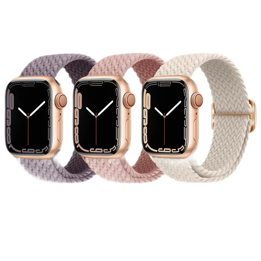 Braided band For Apple Watch band 45mm Ultra 2 49mm 44mm 40mm 41mm 42mm 46mm Elastic adjustable band Series 10 9 8 7 3 5 SE 6 4