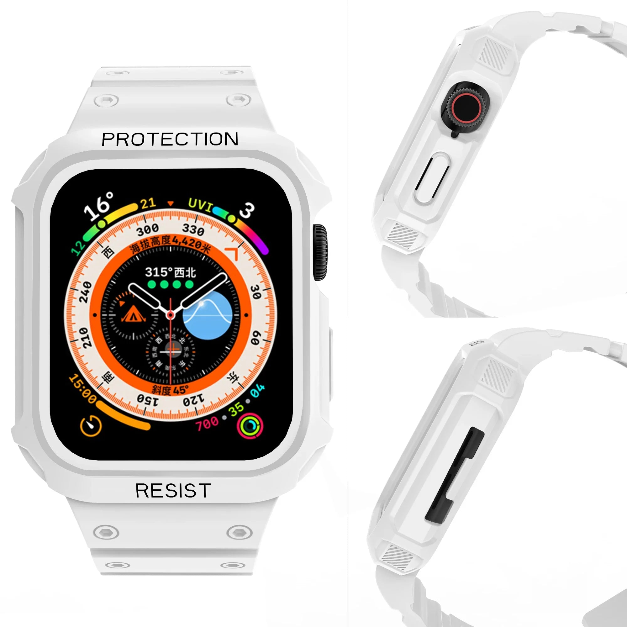 For Apple Watch 45mm 44mm 42mm 41mm 40mm Apple Watch Series 9 8 7 6 5 SE 4 3 2 1 band , Sport Protective Replacement Wristband