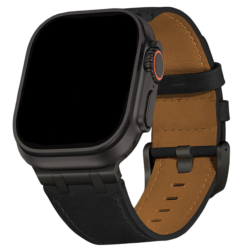 Leather band for Apple Watch Ultra 2 49mm Series 10 46mm Luxury band sport band for Apple Watch 10 9 8 7 6 5 4 SE Ultra 44mm 45mm