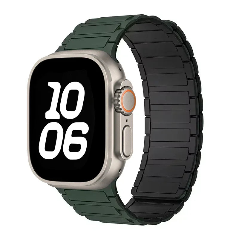 Silicone band for Apple Watch 46mm 42mm 49mm 45mm 41mm 44mm 40mm Magnetic band for Apple Watch Ultra 2 Series 10 9 8 7 6 SE 5 4 3