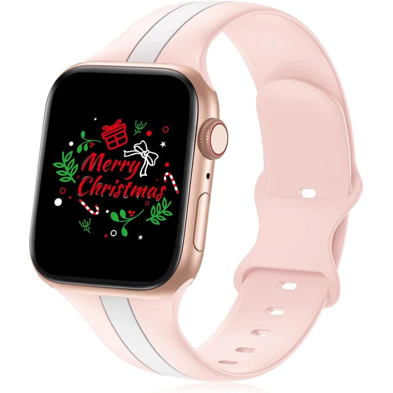 band for Apple Watch band 49mm 44mm 45mm 41mm 40mm 42mm 38mm Silicone Sport band Apple Watch serie 8 7 SE 6 5 4 3 2 1 Ultra 49mm