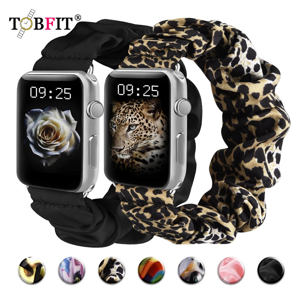 For Apple Watch band Series 8 7 SE 6 5 Ulta 49mm Elastic Scrunchie band for Apple Watch 44mm 40mm 38mm 42mm 41mm 45mm band Belt