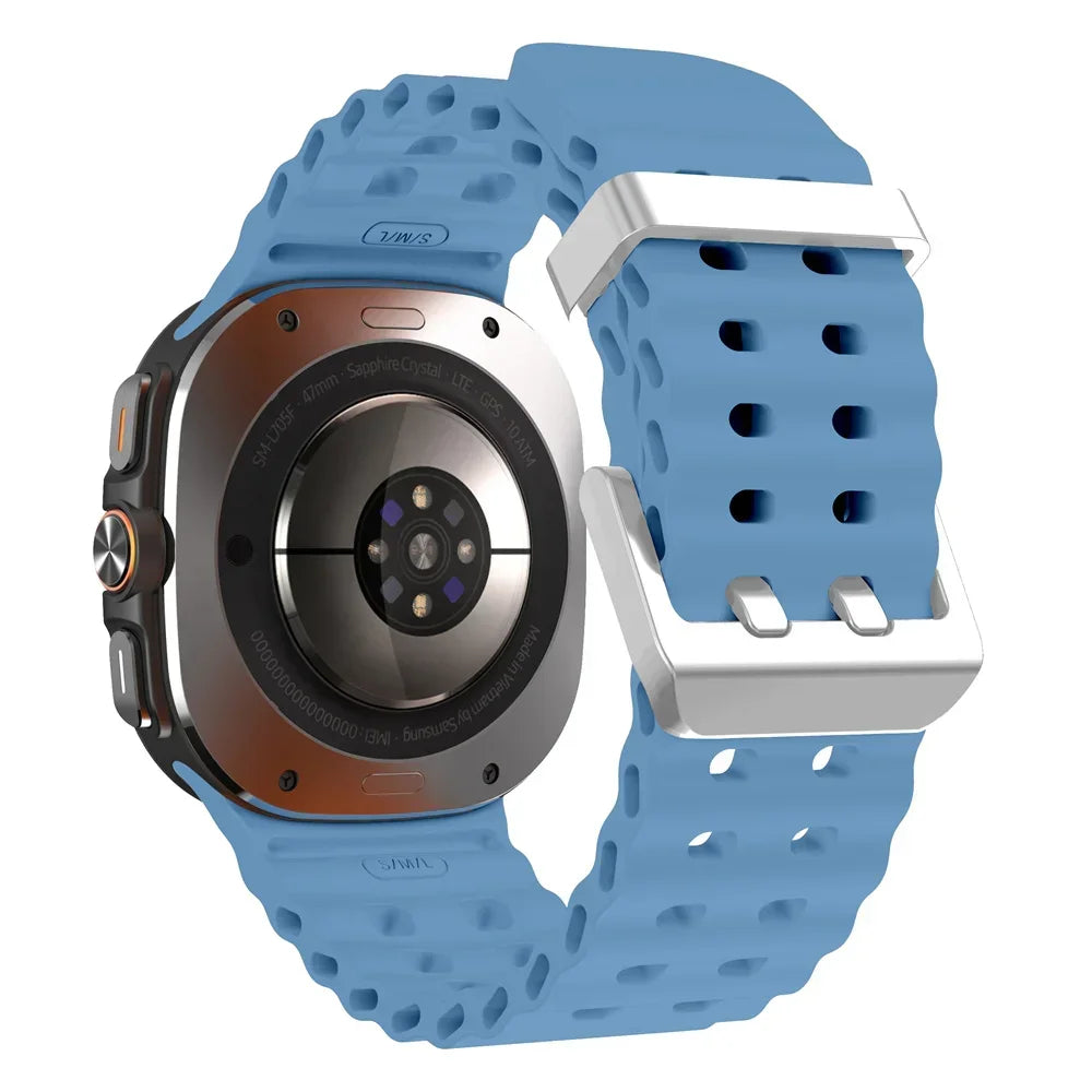 Marine Band For Samsung Galaxy Watch ultra 2025/7 ultra Accessories Two color Sport silicone Bracelet Galaxy Watch ultra Straps