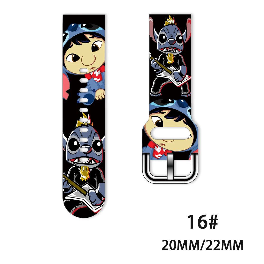 22mm 20mm Lilo & Stitch For Samsung Galaxy watch 4 classic/46mm/Active 2/3/Gear S3/amazfit bracelet Huawei watch GT 2/3 Pro band