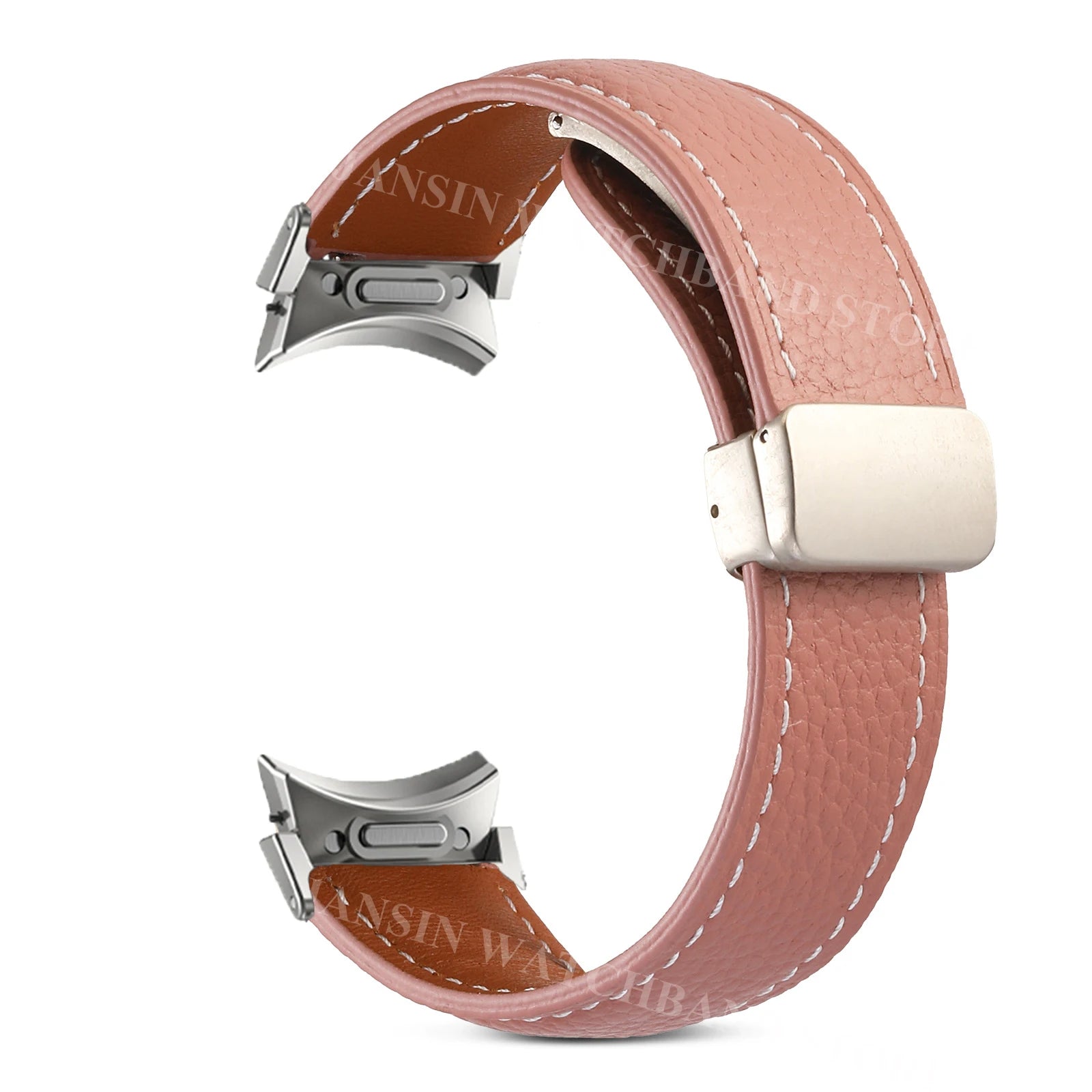 No Gaps Leather Band For Samsuang Galaxy Watch 7 6 5 4 40 44mm 5Pro Magnetic Buckle Strap Galaxy Watch 4 6 Classic 43 4742 46mm