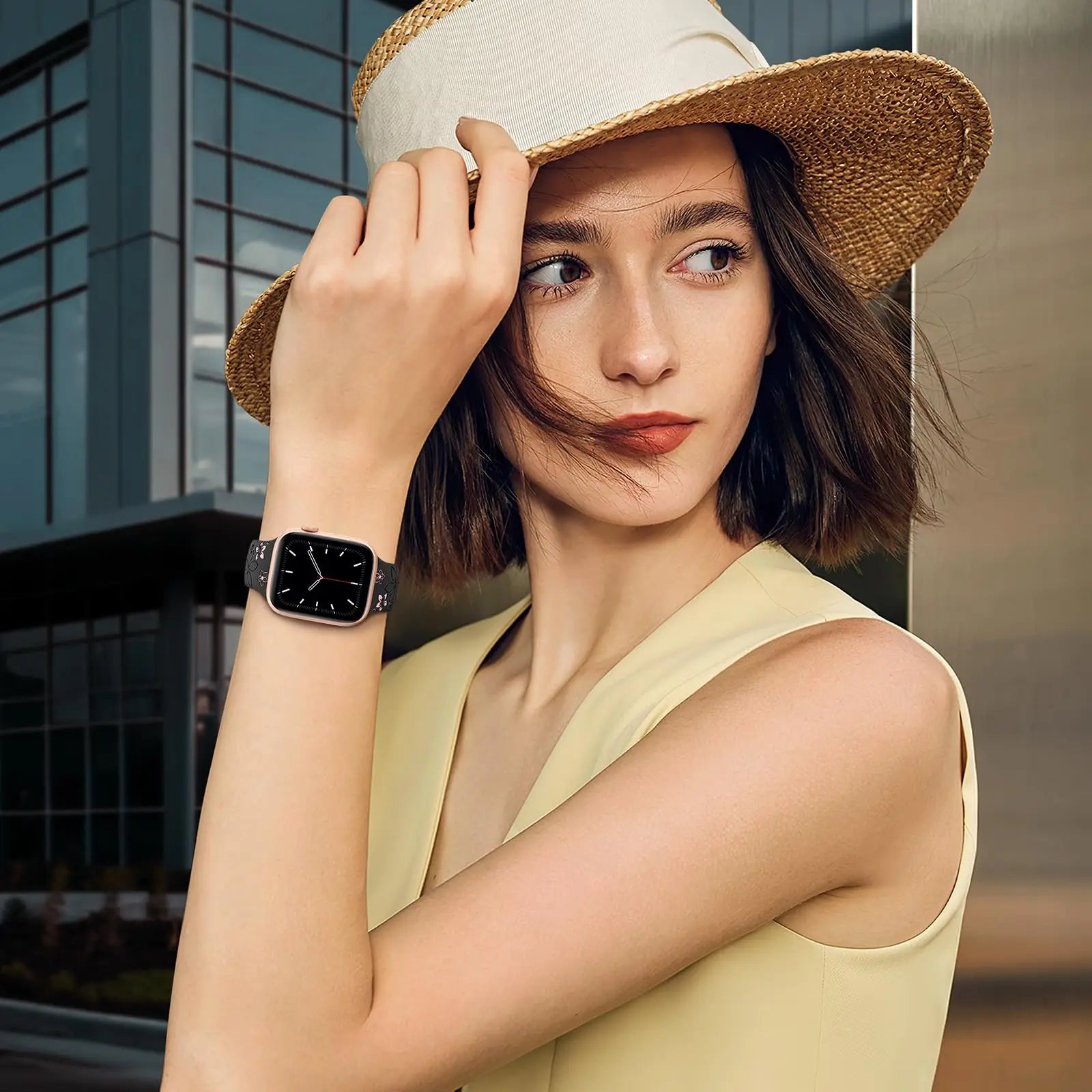 Floral Engraved band For Apple Watch band 46mm 41mm 40mm 44mm 45mm 42mm 49mm Silicone Sport Apple Watch Series 11 10 SE 9 8 Ultra 2