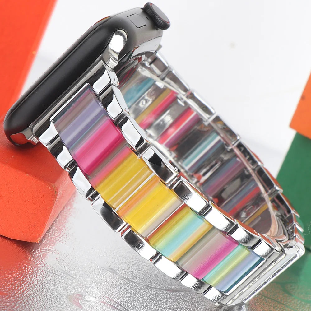 Two Colors band for Apple Watch 49mm 46mm 45mm 44mm 42mm 41mm 40mm Women Men band Apple Watch Ultra 2 SE 10 9 8 7 6 5 4 3 band