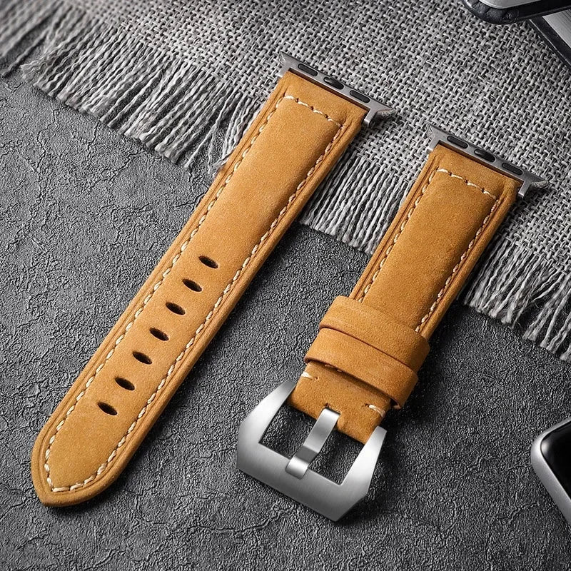For Apple Watch band High Quality Leather band Men for Series 11 10 9 7 8 SE Ultra 3 2 49mm 44mm 46mm Watch band 45mm 41mm 42mm