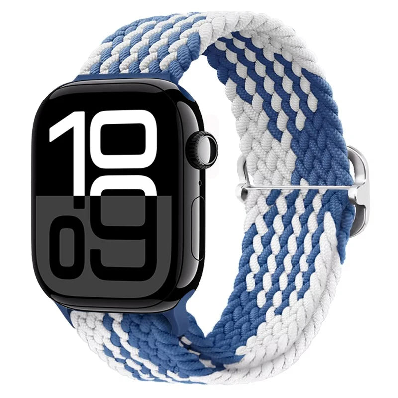 Braided Nylon band For Apple Watch Ultra 49mm 46mm 45mm 44mm 42mm 41mm 40mm Elastic band Apple Watch 11 10 9 8 7 SE 4 5 6 Belt