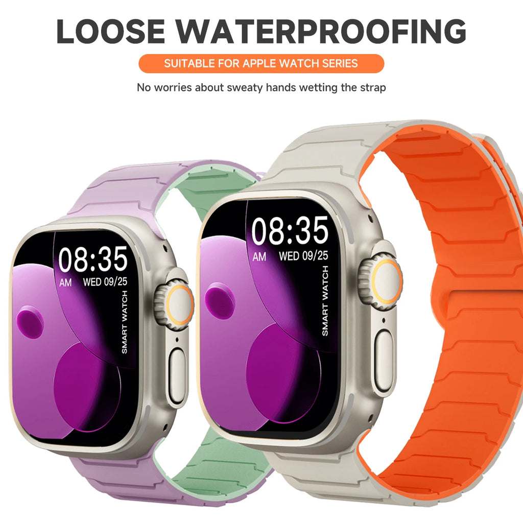 new band for Apple Watch band 49mm 44mm 40mm 45mm 41mm 38mm MagneSilicone band Apple Watch SE 11 10 9 8 7 6 5 4 3 SE Ultra 3 2 band