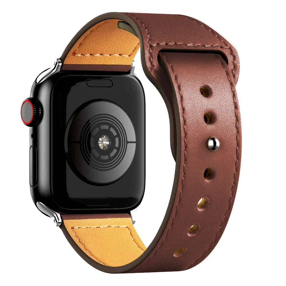 Leather band For Apple Watch Ultra 2 49mm 44mm 40mm 41mm 45mm 38mm 42mm wrist band for Apple Watch Series 9 8 7 3 4 5 6 se