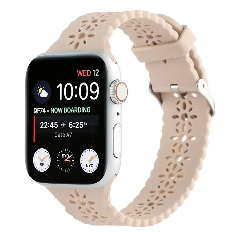 Silicone band For Apple Watch 44mm 40mm 38mm 42mm Ultra 2 49mm Sport band Apple Watch Series 9 7 8 6 SE 5 4 3 41mm 45mm band