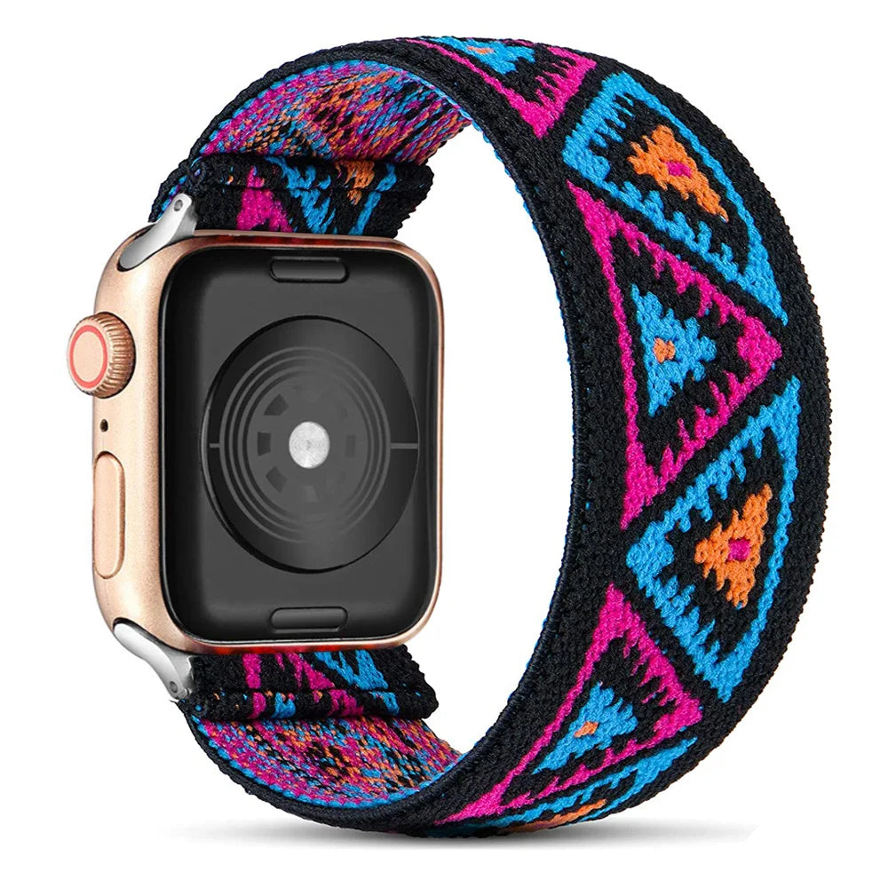 Scrunchie band for Apple Watch band 40mm 44mm 42mm 45mm 41mm 49mm Elastic solo loop band Apple Watch Series 3 SE 6 7 8 9 Ultra 2