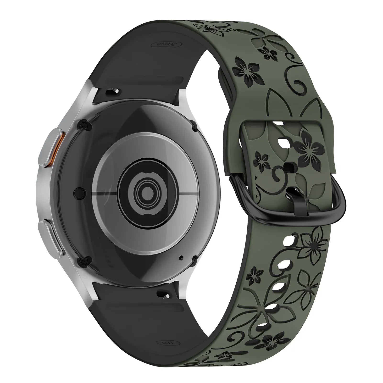 No Gaps Band for Samsung Galaxy Watch 7/5 Pro/4 6 Classic 40 44mm Engraved Silicone Sport Bracelet correa Galaxy Watch 7 Straps