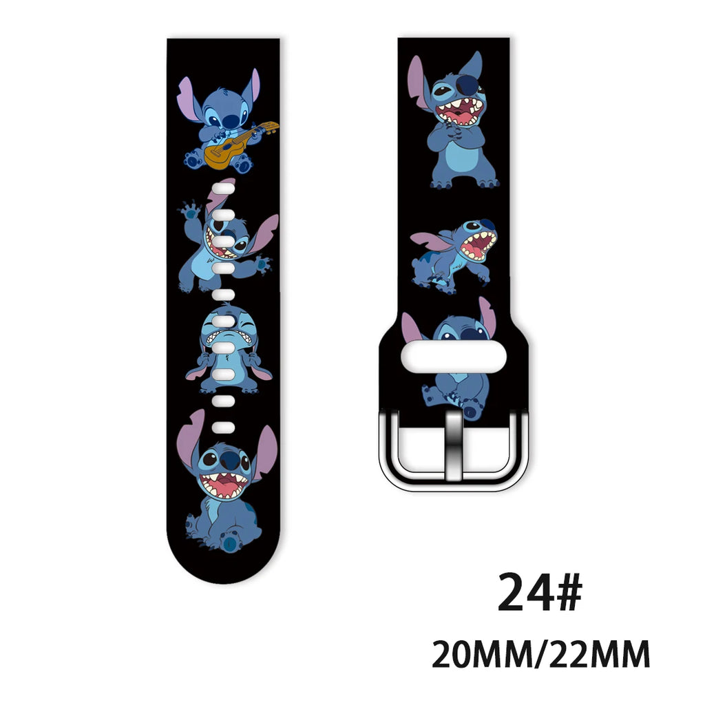 22mm 20mm Lilo & Stitch For Samsung Galaxy watch 4 classic/46mm/Active 2/3/Gear S3/amazfit bracelet Huawei watch GT 2/3 Pro band