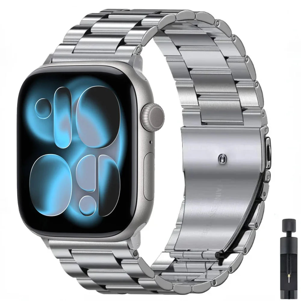 Metal band for Apple Watch Ultra 3 2 1 49mm 11 10 42mm 46mm Stainless Steel Wristband for Apple Watch 9 8 7 6 5 SE 45mm 41mm 44mm 40mm