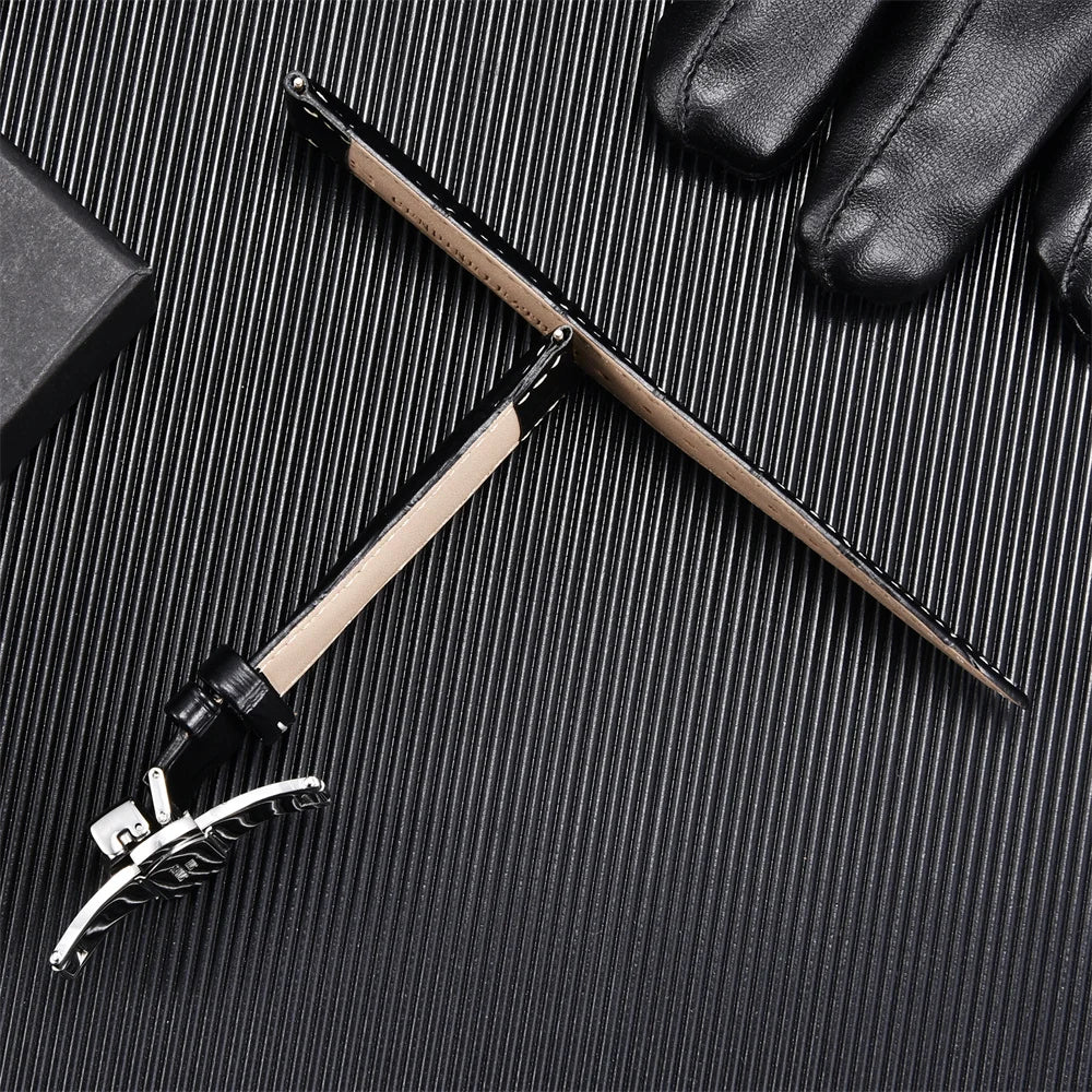 Genuine Calfskin Leather Watchbands Business Replace Watch Band 18mm 20mm 22mm 24mm With Butterfly Buckle Wristwatch Strap