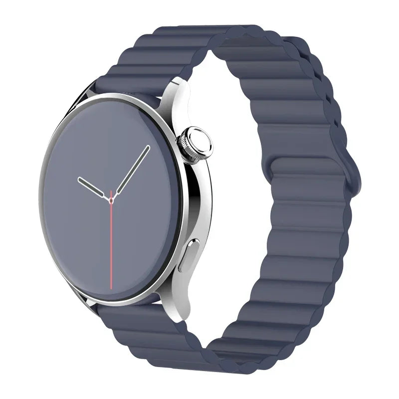 silicone strap For Samsung Galaxy watch 7/6/5/4/5pro/6-4 Classic/FE 20mm 22mm band Magnetic Loop bracelet huawei GT 4-3-pro-2e