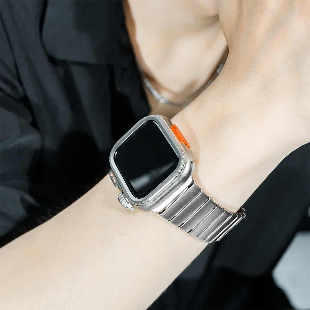 Case+band for Apple Watch band 10 42mm 46mm Ultra 2 49mm 9 8 7 6 SE 5 Steel metal Protective Shell Upgrade Apple Watch 49mm 45mm 44mm