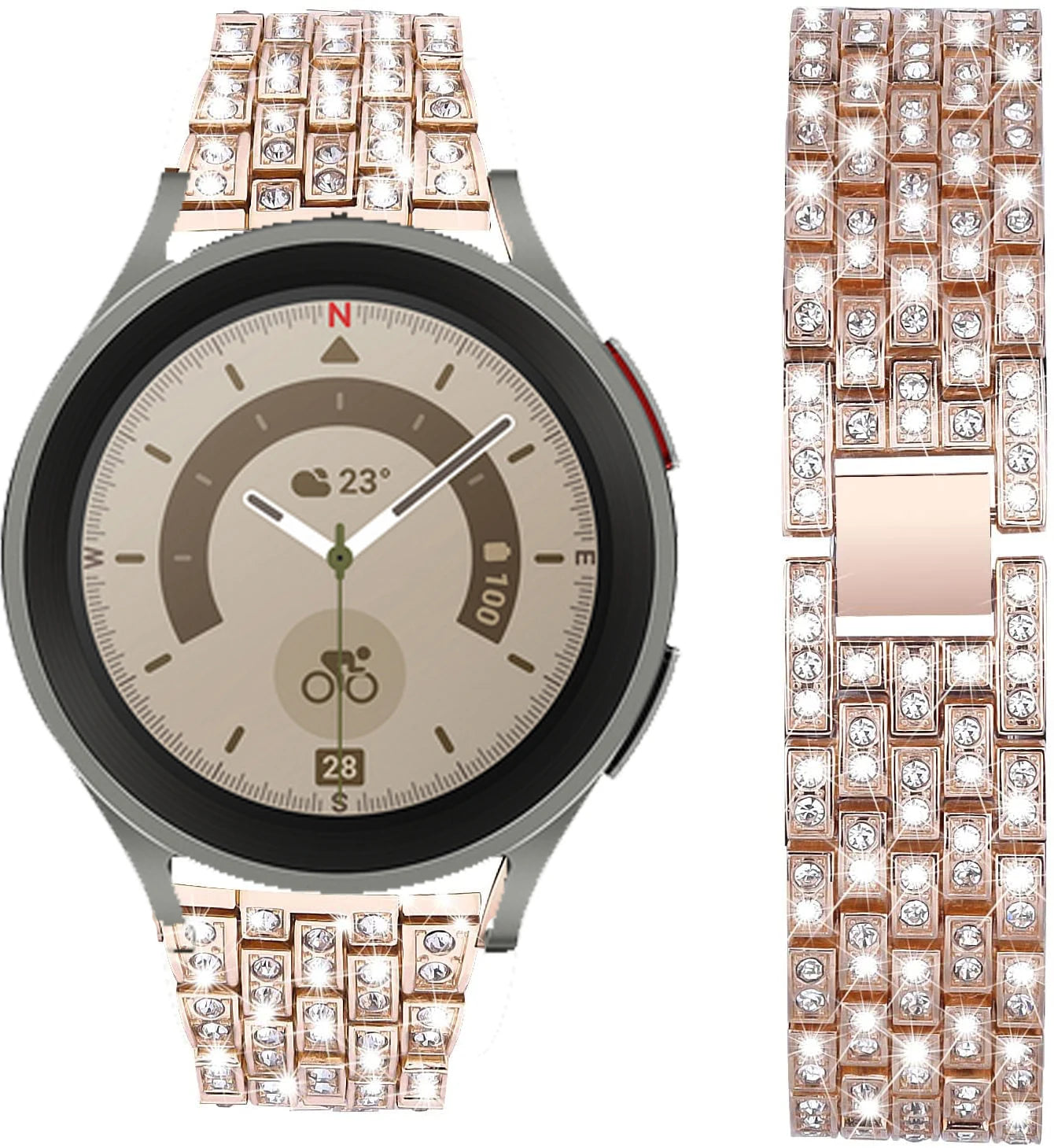 20/22mm Metal Strap for Samsung Galaxy Watch 7/6/5/4/Classic 47mm/active 2 Gear s3 Diamond Bracelet for Huawei GT234 5 pro 46mm