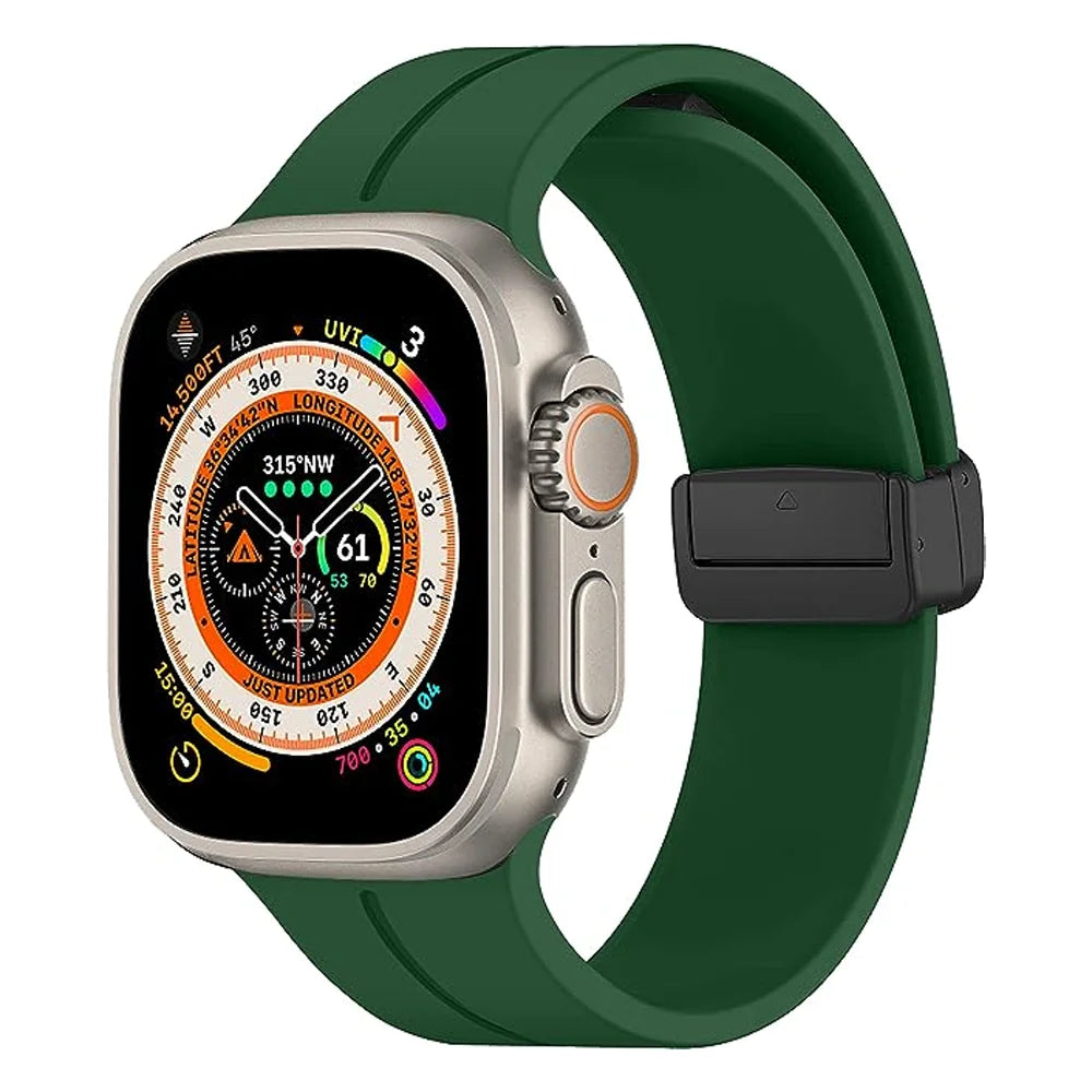 For Apple Watch band 45mm 41mm 49mm 44mm 42mm 46mm Magnetic Silicone band correa Apple Watch Series 10 9 8 7 SE 6 5 4 Ultra band