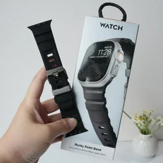 Luxury Silicone band for Apple Watch 46mm Series 10 Ultra 2 49mm 45mm Breathable Sport band for 44mm 42mm Series 9 8 7 6 5 4 3 2 1 SE