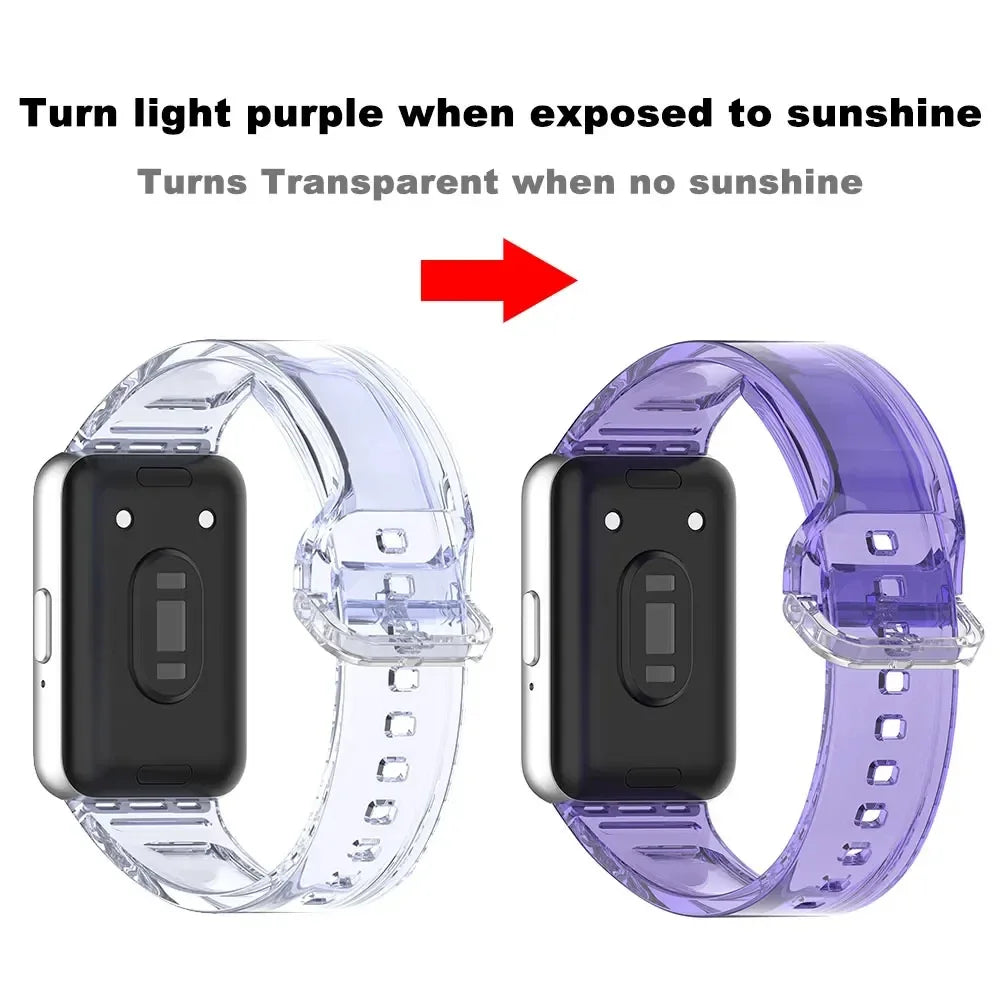 TPU Watchband For Samsung Fit3 Transparent Change Color Light Wrist Bracelet For Samsung Fit 3 Strap Silicone Replacement Strap