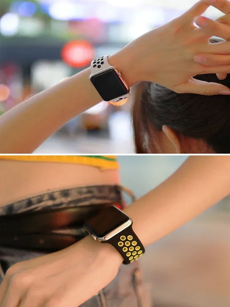 Sport band For Apple Watch band 45mm 49mm 44mm 40mm 41mm 42mm 46mm Silicone band Apple Watch Ultra 2 Series 10 9 8 SE 7 6 5 4 3