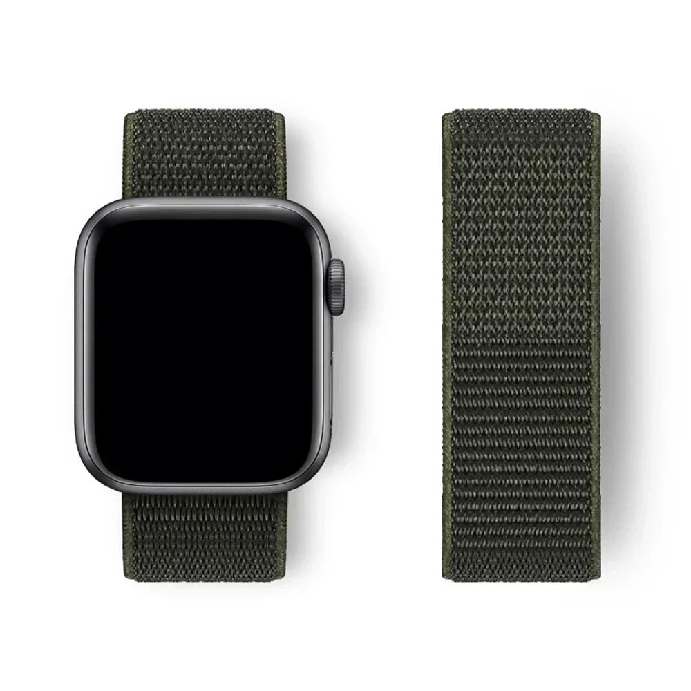Nylon Loop for Apple Watch band 44mm 40mm 45mm 41mm 38mm 42mm 46mm band Apple Watch Series Ultra 2 49mm 10 9 8 7 6 SE 5 4 band