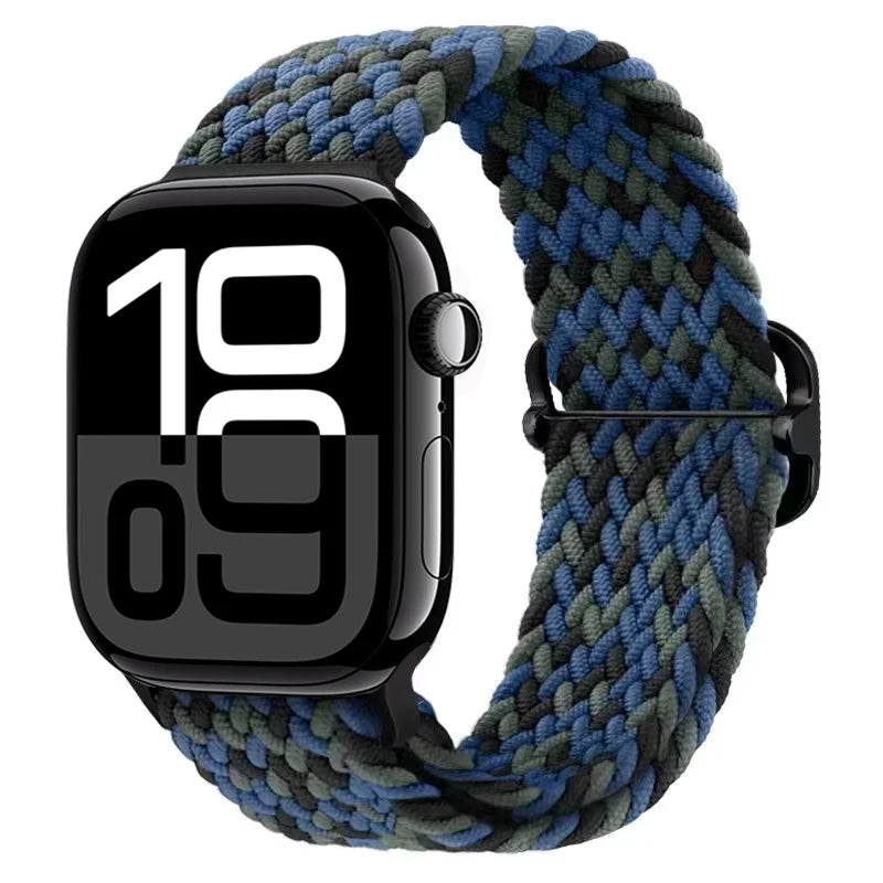 Braided Nylon band For Apple Watch Ultra 49mm 46mm 45mm 44mm 42mm 41mm 40mm Elastic band Apple Watch 11 10 9 8 7 SE 4 5 6 Belt