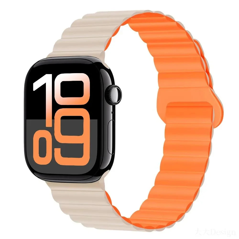 Silicone band for Apple Watch Ultra 3 2 1 49mm 11 10 42mm 46mm Magnetic band for Series 9 8 7 6 5 4 SE3 41mm 45mm 44mm 40mm