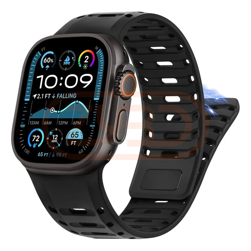 Magnetic band For Apple Watch Ultra 10 9 8 7 6 SE 5 Soft Silicone Breathable band For Apple Watch 42mm 44mm 45mm 46mm 49mm
