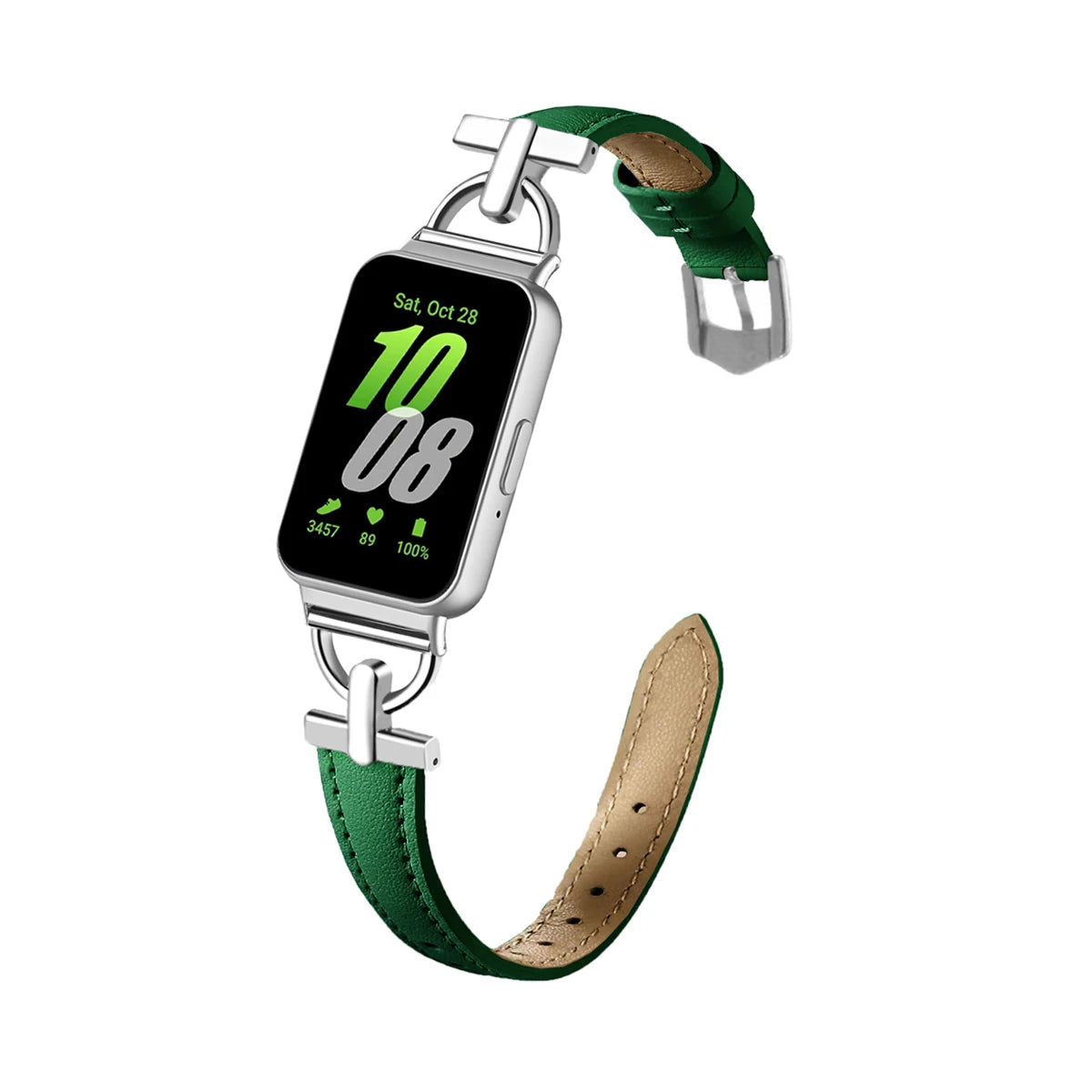 Samsung Galaxy Fit 3 Metal+Leather Strap for Samsung fit 3 Smart Watch Accessories Wristband for Galaxy Fit 3 Bracelet Belt