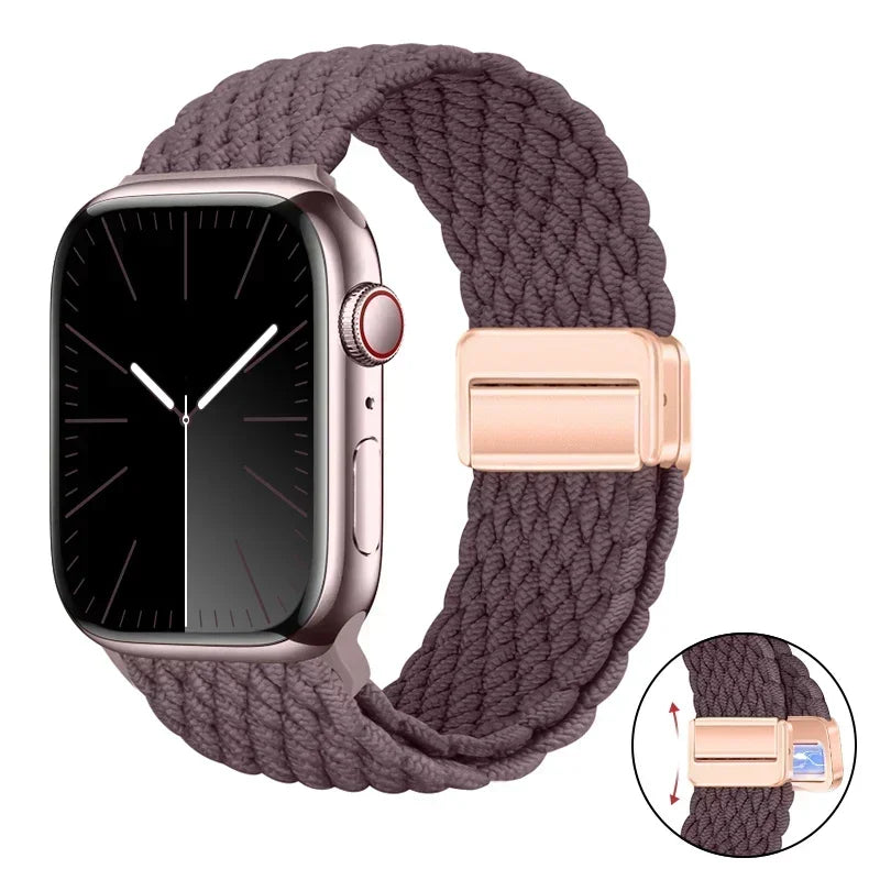 Magnetic Braided band For Apple Watch band 46mm 42mm 45mm 41mm 44mm 40mm Ultra 2 49mm Nylon band Apple Watch 10 9 8 7 6 5 4 SE