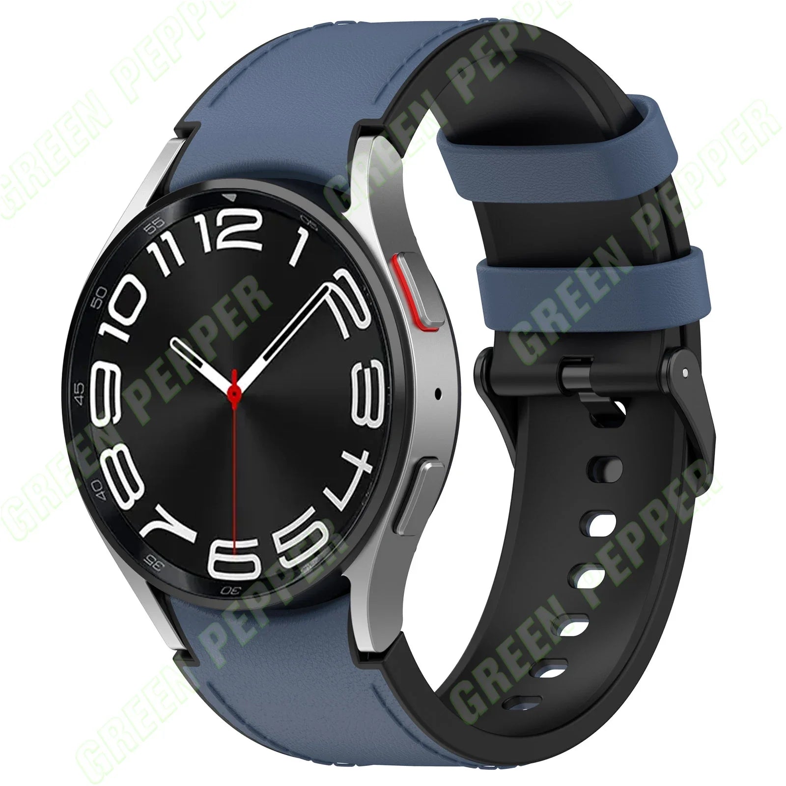 Leather Silicone Strap for Samsung Watch 6/5/4 40 44mm 4/6 Classic 42 43mm 46 47mm Leather Grain Band for Galaxy Watch 5pro 45mm