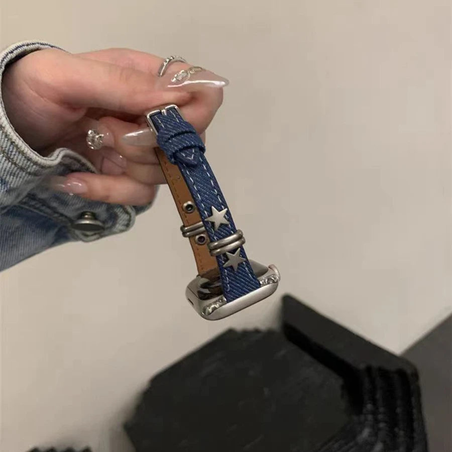 Thin Leather Loop For Apple Watch band Correa For Women Series 11 10 9 8 7 6 5 4 3 2 1 band for Apple Watch