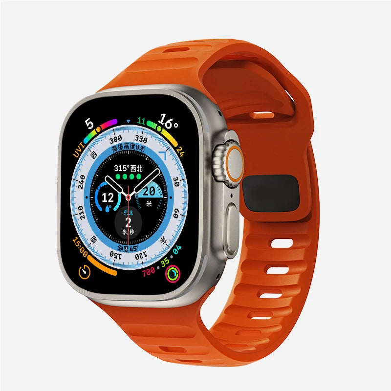 Silicone band For Apple Watch Ultra band 44mm 49mm 45mm 42mm 40mm 41mm 38mm sport correa band Apple Watch Series 7 6 3 4 5 SE 8