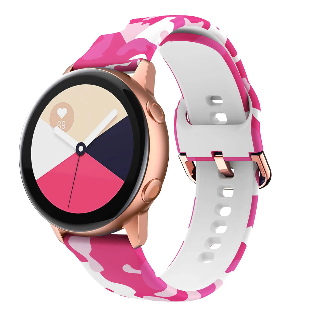 20mm/22mm strap For Samsung Galaxy watch 7/4/6/5 pro/Classic Active Printing Silicone bracelet For Amazfit GTR/GTS 4-2 mini band