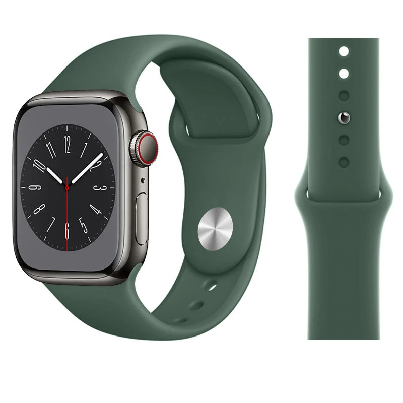 Silicone band For Apple Watch band 45mm 46mm 44mm 41mm 40mm 42mm Sport Correa band Apple Watch Series 11 10 SE 9 8 7 6 5 Ultra 3