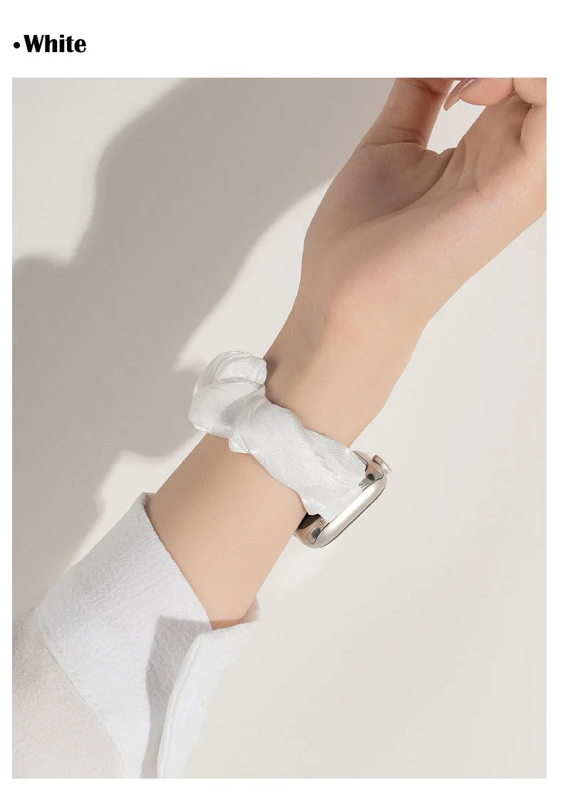 Scrunchie Compatible For Samsung Galaxy Fit 3 SM-R390,Cute Ice Silk Elastic for Samsung Galaxy Fit 3 Accessories