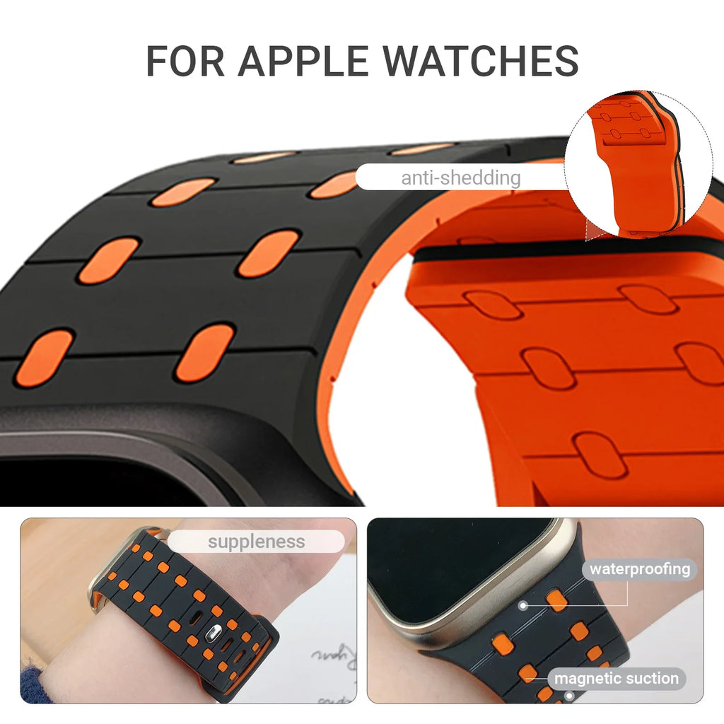 Silicone band for Apple Watch band 46mm 45mm 41mm 44mm Ultra 49mm 40mm 42mm band Correas for Apple Watch Series 10 9 8 7 6 5 SE