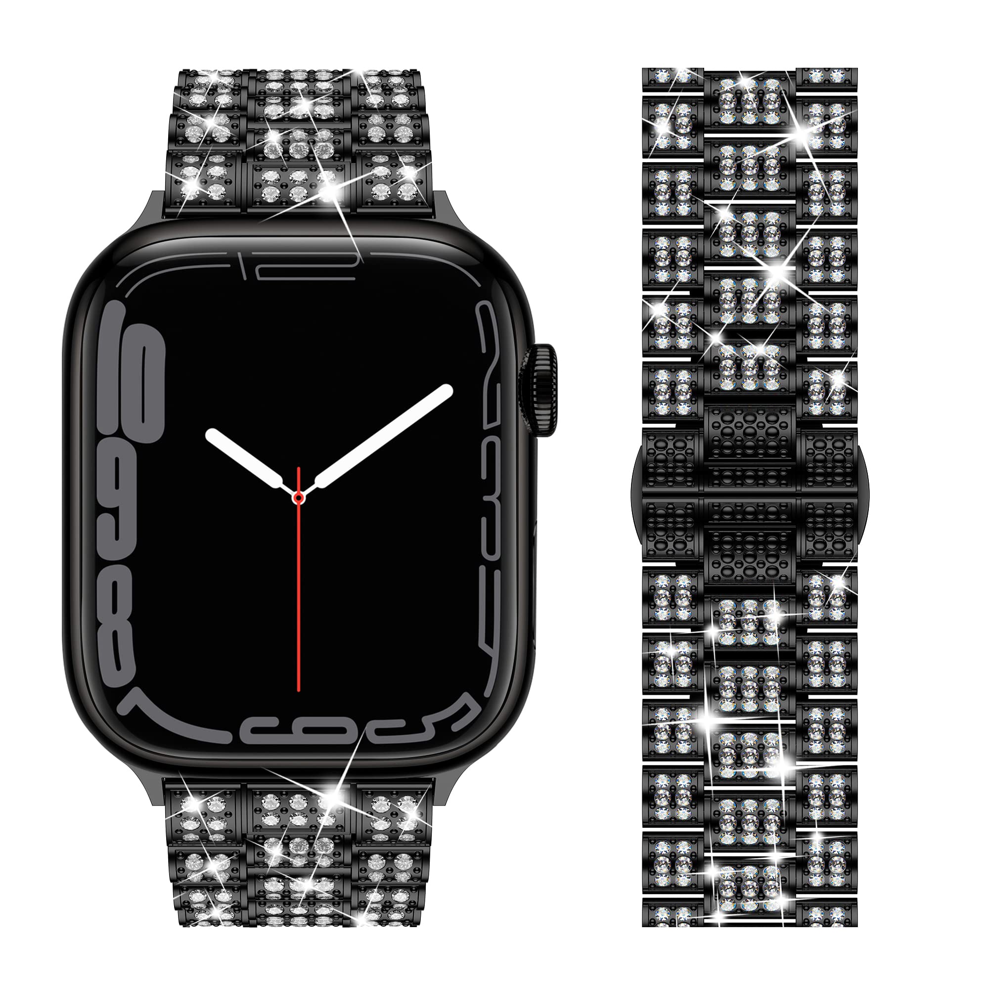 Women's Diamond band For Apple Watch Ultra 2 band 9 49mm 44mm 40mm 41mm 45mm metal band Apple Watch Series 8 7 6 SE 5 Watchband