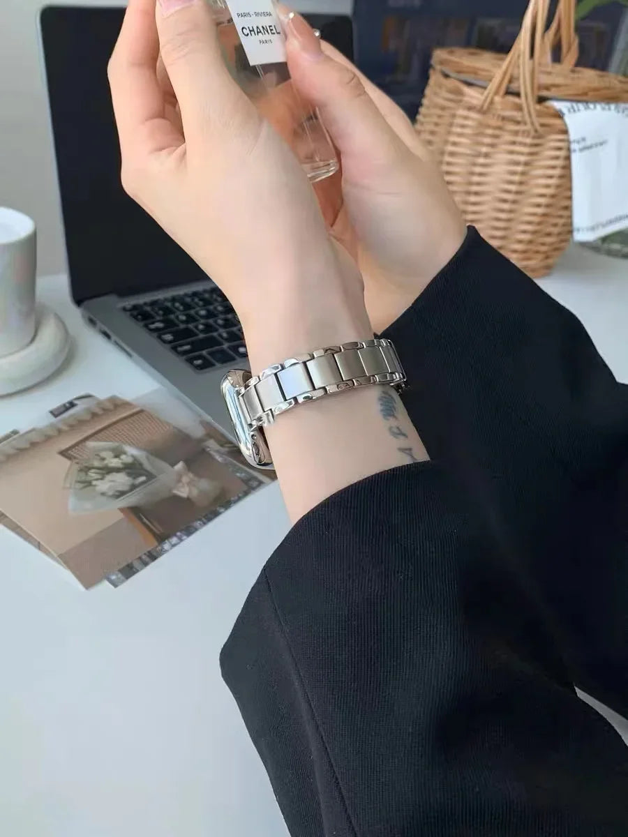 Women Slim metal band For Apple Watch 8 7 41mm 45mm Stainless Steel band Apple Watch Ultra 49mm 6 5 4 3 SE2 44mm 40mm 42mm Band